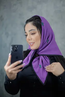 روسری مینی اسکارف گل دوزی کاکتوس (1913) | مادام بلا | شال دخترانه | روسری دخترانه