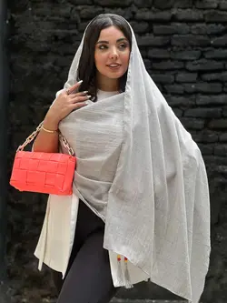 شال وال اسلپ منگوله دار (2248) | مادام بلا | شال دخترانه | روسری دخترانه