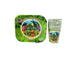 بشقاب و لیوان قطار دایناسور ها 10 عددی