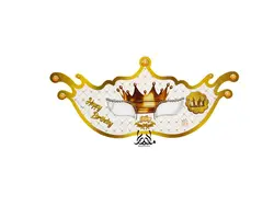 نقاب تاج طلایی سفید 6 عددی