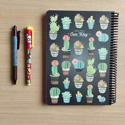 دفتر خط دار کاکتوس مشکی