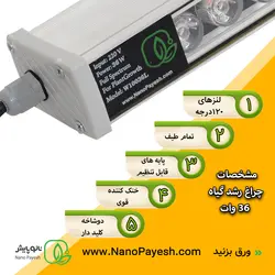 وال واشر رشد گیاه 36 وات لنزدار نانوپایش کد W10036L - نانو پایش