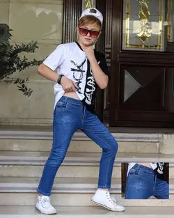 شلوار جین کمردار اندامی سایز 60تا105 کد2006009