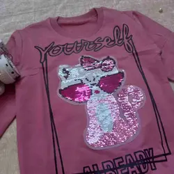 بلوز دخترانه پولک برگردان کد 1002004