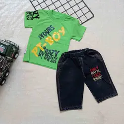 ست تیشرت شلوارک جین PT-BOY کد2005010