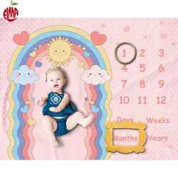 پارچه ماهگرد نوزاد طرح رنگین کمان