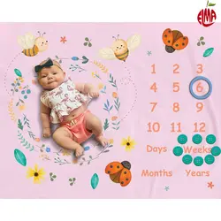 پارچه ماهگرد نوزاد طرح کفشدوزک و زنبور