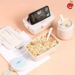 ظرف غذا بامبو با قاشق و چنگال کودک لانچ باکس Lunch Box