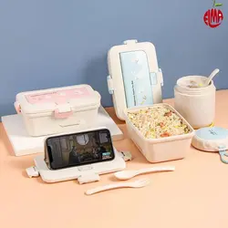 ظرف غذا بامبو با قاشق و چنگال کودک لانچ باکس Lunch Box