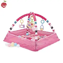 پلی جیم و تشک بازی توپ دار صورتی کیکابو