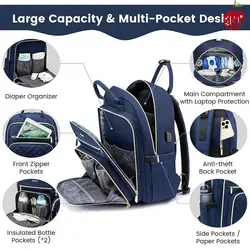 کوله پشتي ابردوزی سرمه ای لاو ووک Lovevook