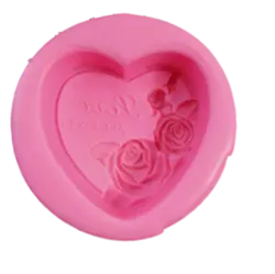 قالب سیلیکونی قلب سه گل در اطراف