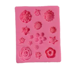 قالب سیلیکونی ست گل برجسته دو