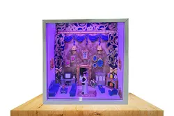 تابلو دکوراتیو اتاق پذیرایی شیشه خور دارای بک لایت