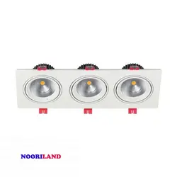 چراغ سقفی فروشگاهی توکار مربع شعاع SH-6503-3x24W - نوری‌لند دنیایی برای تو