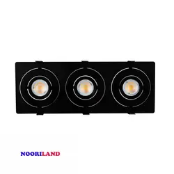 قاب چراغ سقفی توکار فروشگاهی مربع شعاع SH-6303 - نوری‌لند دنیایی برای تو