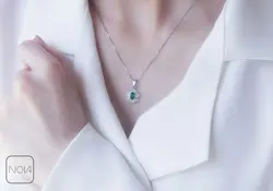 نیم ست نقره نگین سبز  کد 65128