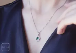 نیم ست نقره نگین سبز  کد 65128