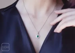 نیم ست نقره نگین سبز  کد 65128