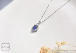 گردنبند نقره نگین آبی کد 251264