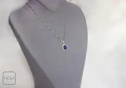 نیم ست نقره نگین آبی کد 651211