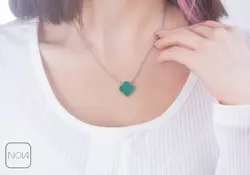 نیم ست نقره ونکلیف سبز