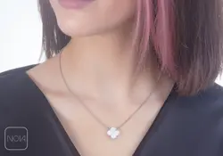 گردنبند نقره ونکلیف سفید