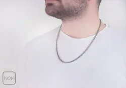 زنجیر نقره سیاه قلم مردانه