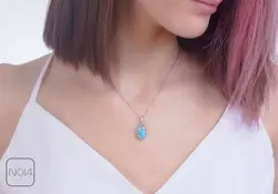 گردنبند نقره سنگ فیروزه کد 251288