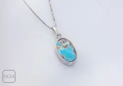 گردنبند نقره سنگ فیروزه کد 251288