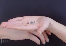 نیم ست نقره نگینی کد 651216