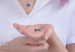 نیم ست نقره نگینی کد 651215