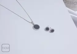 نیم ست نقره نگینی کد 651215