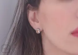 گوشواره نقره نگین زرد کد 151246