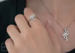 نیم ست نقره فلامینگو