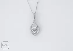 گردنبند نقره نگین اشکی کد 2512114