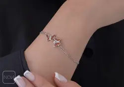 دستبند نقره پروانه کد 351242