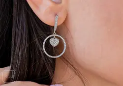 گوشواره نقره قلب کد 151275