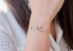 دستبند نقره قلب کد 351249