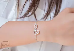 دستبند نقره قلب کد 351249