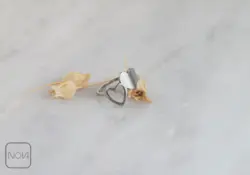 انگشتر استیل نیم‌بند دو قلب