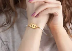 دستبند استیل بافت چشم نظر