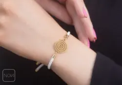 دستبند استیل بافت مارپیچ