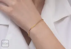 دستبند استیل باکسی طلایی