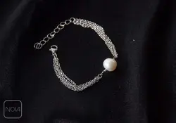 دستبند استیل تک مروارید