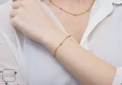 دستبند استیل زنجیر توپی