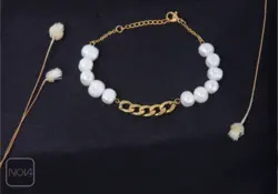 دستبند استیل کارتیر مروارید