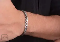 دستبند استیل کارتیر مردانه نقره‌ای