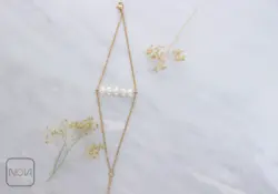 دستبند استیل مروارید تک‌رج