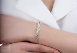 دستبند نقره دو بال